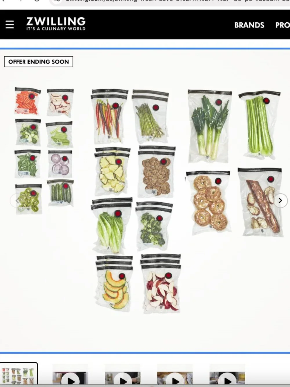 ZWILLING Fresh & Save S/M/L / 30-pc Vacuum Bag Set, Plastic
